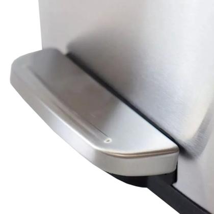 Imagem de Lixeira Inox Retangular com Pedal 30L Acabamento Escovado - Mood