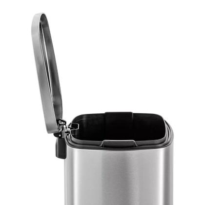 Imagem de Lixeira Inox Retangular com Pedal 30L Acabamento Escovado - Mood