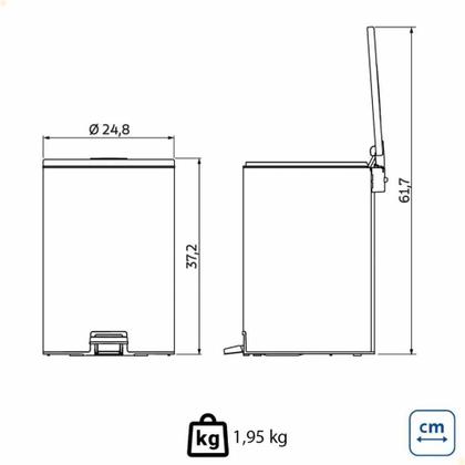 Imagem de Lixeira Inox Tramontina Com pedal Loop 12L Fechamento Softclose 94547/012