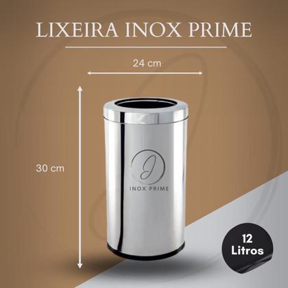 Imagem de Lixeira InoxPrime 12 Litros Com Aro 24x30