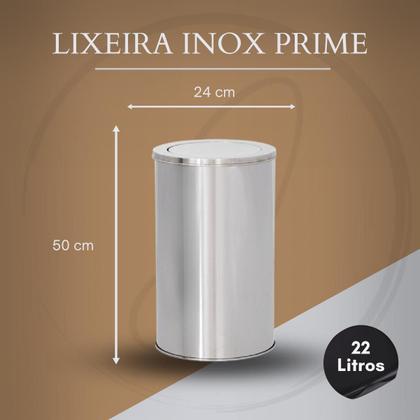 Imagem de Lixeira InoxPrime 22 Litros FlipTop 24x50