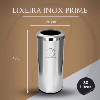 Imagem de Lixeira InoxPrime 30 Litros Com Aro 30x40