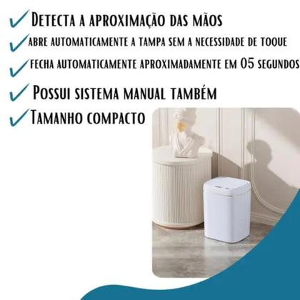 Imagem de Lixeira Inteligente Automática 12l Sensor E Usb Recarregável  TOP RIO