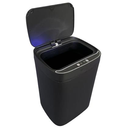 Imagem de Lixeira Inteligente Automática Preta com Sensor e Led 13L