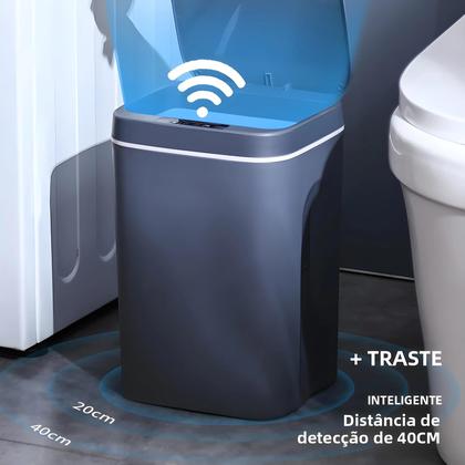 Imagem de Lixeira Inteligente De 16L Com Sensor Automático Para Cozinha E Banheiro, Lixeira Para Reciclagem