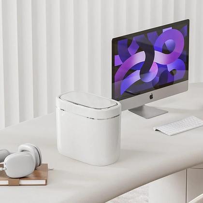 Imagem de Lixeira Inteligente Estreita Com Sensor 7/9L Tampa Automática À Prova d'Água Para Banheiro