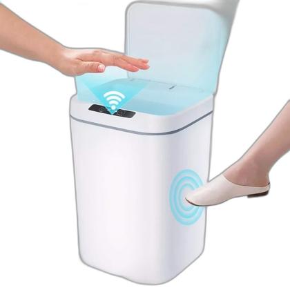 Imagem de Lixeira Inteligente Lixo 16L Sensor Automático Resistente