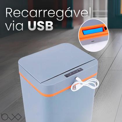 Imagem de Lixeira Inteligente Recarregável 12L com Sensor Automático  Plástico, Sortida