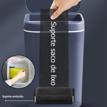 Imagem de Lixeira Inteligente Sensor Automático Cozinha Banheiro 16l