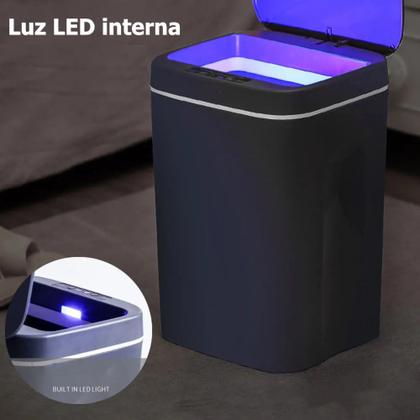 Imagem de Lixeira Inteligente Sensor Automático Cozinha Banheiro 16l