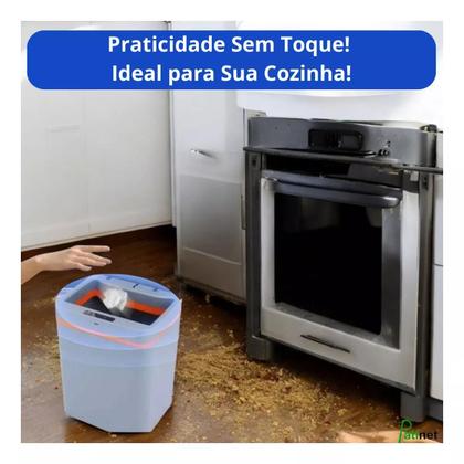 Imagem de Lixeira Inteligente Sensor Automático Usb Recarregável 12 Lt