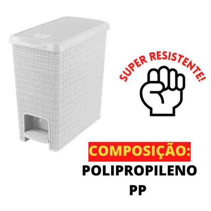 Imagem de Lixeira Juta Retangular 12 L Branco - Nitron