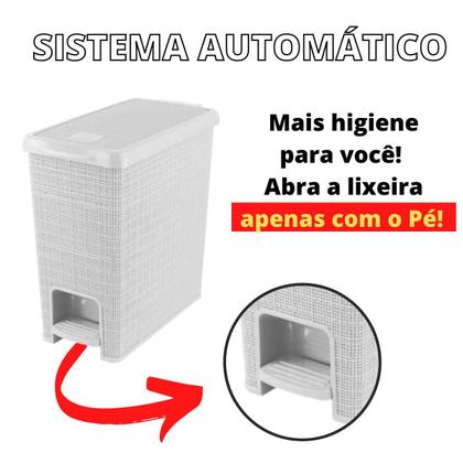 Imagem de Lixeira Juta Retangular 12 L Branco - Nitron