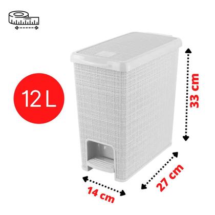 Imagem de Lixeira Juta Retangular 12 L Branco - Nitron