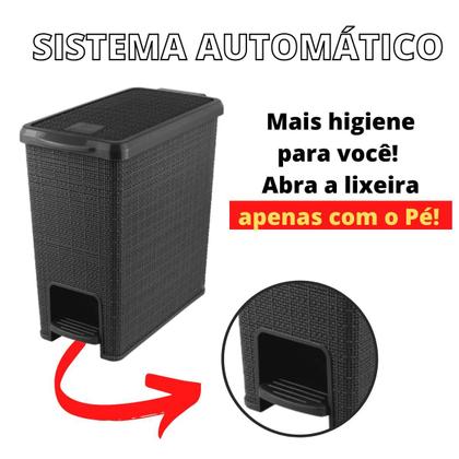 Imagem de Lixeira Juta Retangular 12 L Preto - Nitron