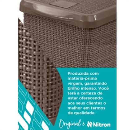 Imagem de Lixeira Juta Retangular Pedal 6 Litros Preta 26,5X26X16,3Cm