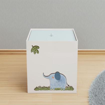 Imagem de Lixeira Kit Higiene MDF com Tampa Quarto Bebê Safari Zoo