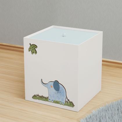 Imagem de Lixeira Kit Higiene MDF com Tampa Quarto Bebê Safari Zoo
