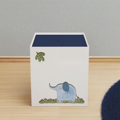 Imagem de Lixeira Kit Higiene MDF com Tampa Quarto Bebê Safari Zoo