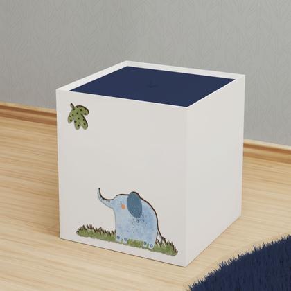 Imagem de Lixeira Kit Higiene MDF com Tampa Quarto Bebê Safari Zoo