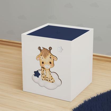 Imagem de Lixeira Kit Higiene MDF com Tampa Quarto Safari Baby Nuvem