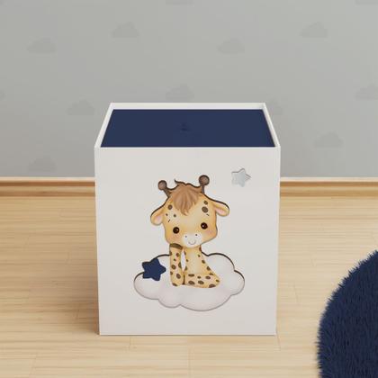 Imagem de Lixeira Kit Higiene MDF com Tampa Quarto Safari Baby Nuvem