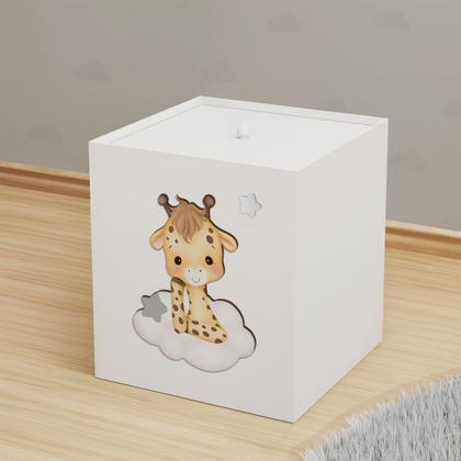 Imagem de Lixeira Kit Higiene MDF com Tampa Quarto Safari Baby Nuvem