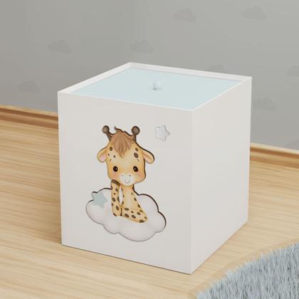 Imagem de Lixeira Kit Higiene MDF com Tampa Quarto Safari Baby Nuvem