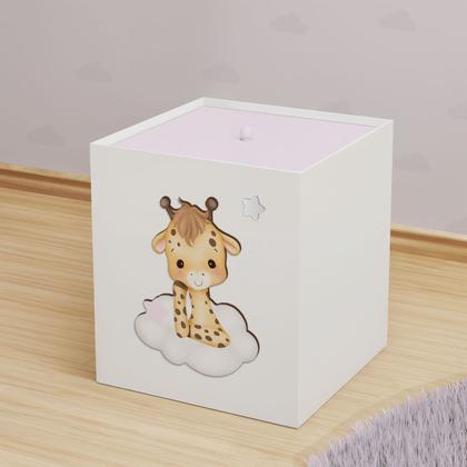 Imagem de Lixeira Kit Higiene MDF com Tampa Quarto Safari Baby Nuvem