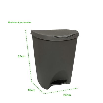 Imagem de Lixeira Lata De Lixo Com Pedal Plástica 15 Litros Colorida Reforçada Cesto Cozinha Banheiro