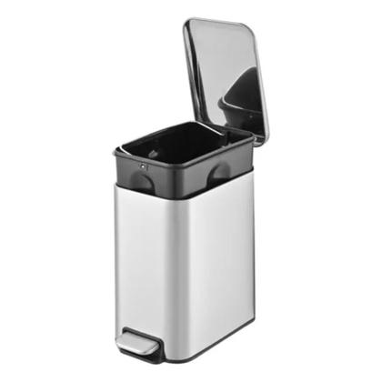 Imagem de Lixeira Linea Retangular Inox 5l Cesto Removível Com Pedal
