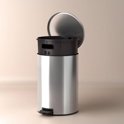 Imagem de Lixeira Loop Aço Inox Polido Balde Interno e Pedal 20 Litros - Tramontina 94547/020