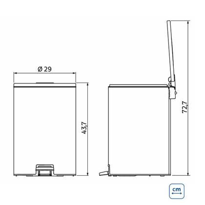 Imagem de Lixeira Loop Aço Inox Polido Balde Interno e Pedal 20 Litros - Tramontina 94547/020