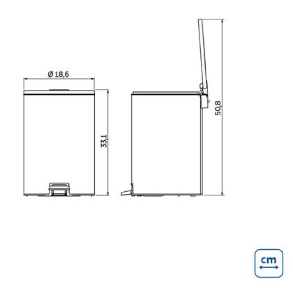 Imagem de Lixeira Loop Aço Inox Polido Balde Interno e Pedal 5 Litros - Tramontina 94547/005