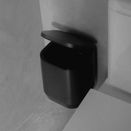 Imagem de Lixeira lx450 aura 6lts piso/parede preto fechado
