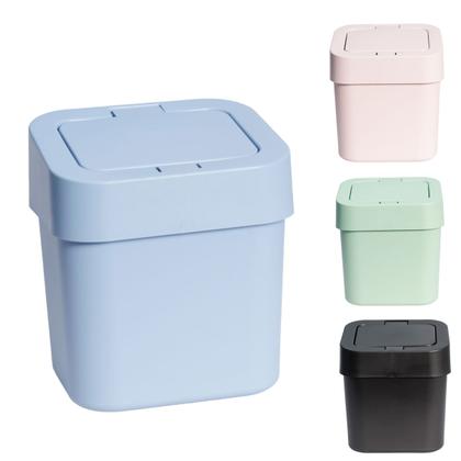 Imagem de Lixeira Para Bancada Pia Cozinha Compacta 4L Com Tampa Click