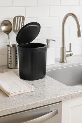 Imagem de Lixeira para Pia de 2,5 Litros Preta Xplast Home