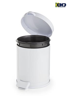 Lixeira Pedal 4.5L Branco Metal Resistente Anti Odor Com Cesto Interno Removível - Viel Imagem de Lixeira Pedal 4.5L Branco Metal Resistente Anti Odor Com Cesto Interno Removível