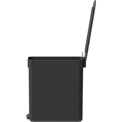 Imagem de Lixeira Pedal 6 L Banheiro Lavabo Dual Trium Compacta Preto