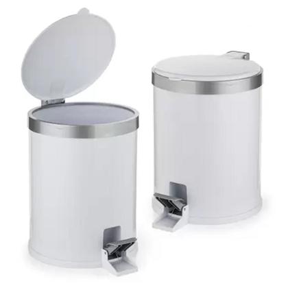 Imagem de Lixeira Pedal Cesto De Lixo Tampa 12 Litros Branca Cozinha Banheiro Viel