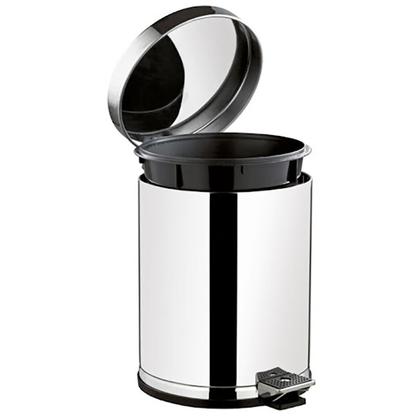 Imagem de Lixeira Pedal Cozinha Banheiro Corpo e Tampa em Aço Inox Cromado Recipiente em Polipropileno 15L Grande