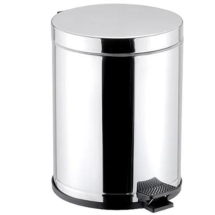 Imagem de Lixeira Pedal Cozinha Banheiro Corpo e Tampa em Aço Inox Cromado Recipiente em Polipropileno 15L Grande