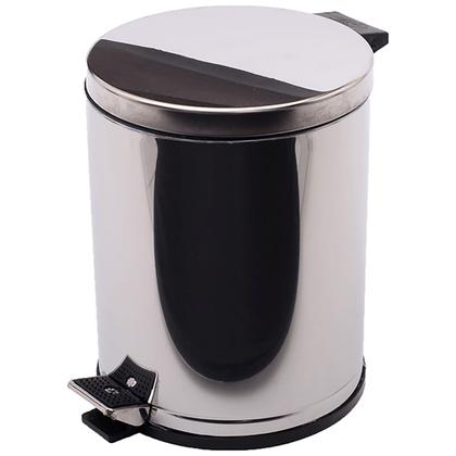 Imagem de Lixeira Pedal Cozinha Banheiro Corpo e Tampa em Aço Inox Cromado Recipiente em Polipropileno 15L Grande