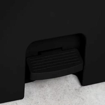 Imagem de LIxeira Pedal Preta Cesto De Lixo Banheiro Cozinha 12L Chumbo Chão Tampa