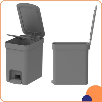 Imagem de Lixeira Pedal Trium 6L Cesto De Lixo Com Tampa lavabo Cozinha Pia Banheiro OU Com Anel Oculta Saco -