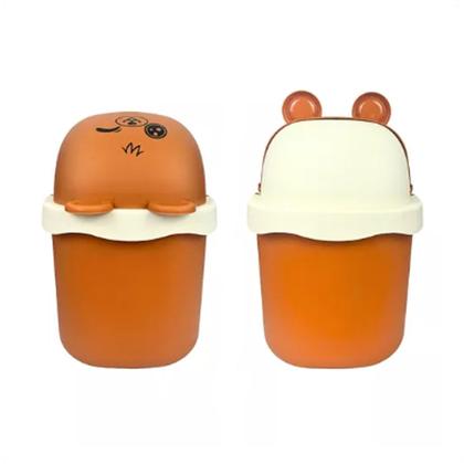 Imagem de Lixeira Pequena 1,5l De Urso Marrom e Bege Porta Treco
