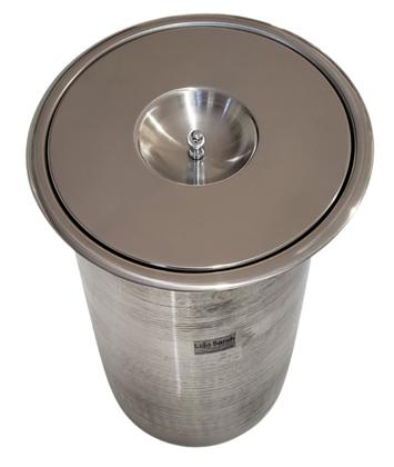 Imagem de Lixeira Pia Cozinha Embutir No Granito Em Inox 3lt 15X25 CM