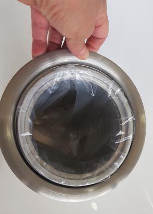 Imagem de Lixeira Pia Cozinha Embutir No Granito Em Inox 3lt 15X25 CM