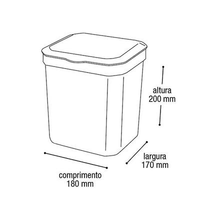 Imagem de Lixeira Pia Rattan Preta Cozinha C/ Tampa Multiuso 05 Litros