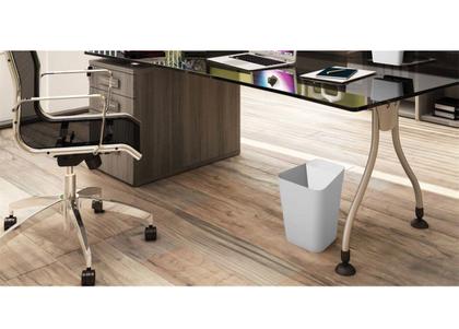 Imagem de Lixeira Plástica 10 Litros Cesto De Lixo Chão Escritório Office Retangular - Pratk